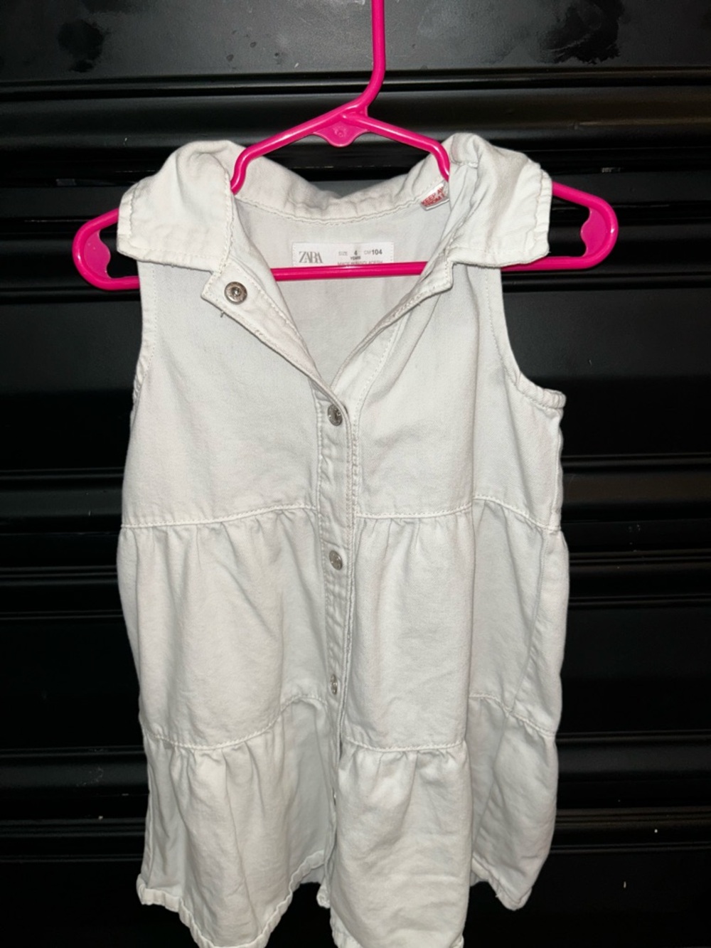 Zara White Girls Collared Button Jacket